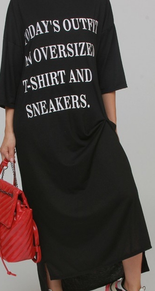 Cyber Monday Sale Cute Oversized Tee Shirt Dress - Picture 3 of 3